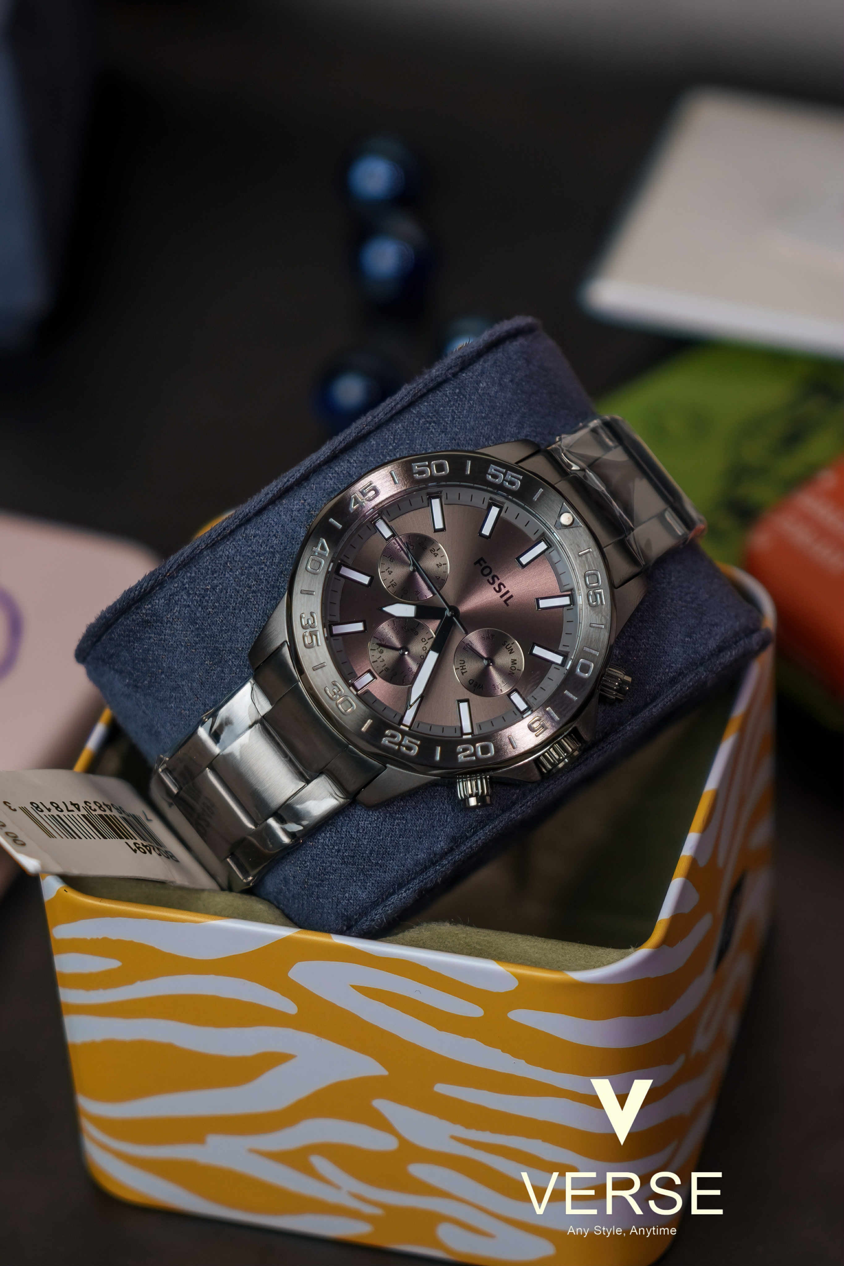 Fossil Bannon BQ2491 Men’s 45 mm Smoke Multifunction – Grey Dial & Stainless Steel Bracelet - VERSE - 