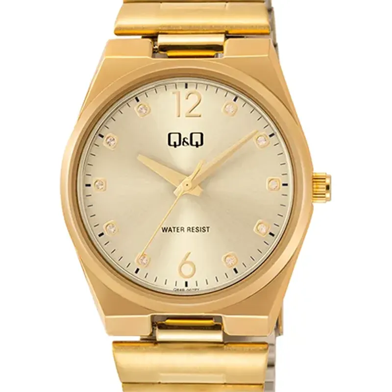 Q&Q Japan Quartz Champagne Gold Dial Gold Stainless Steel Women's Watch | Q&Q Q84B-007PY