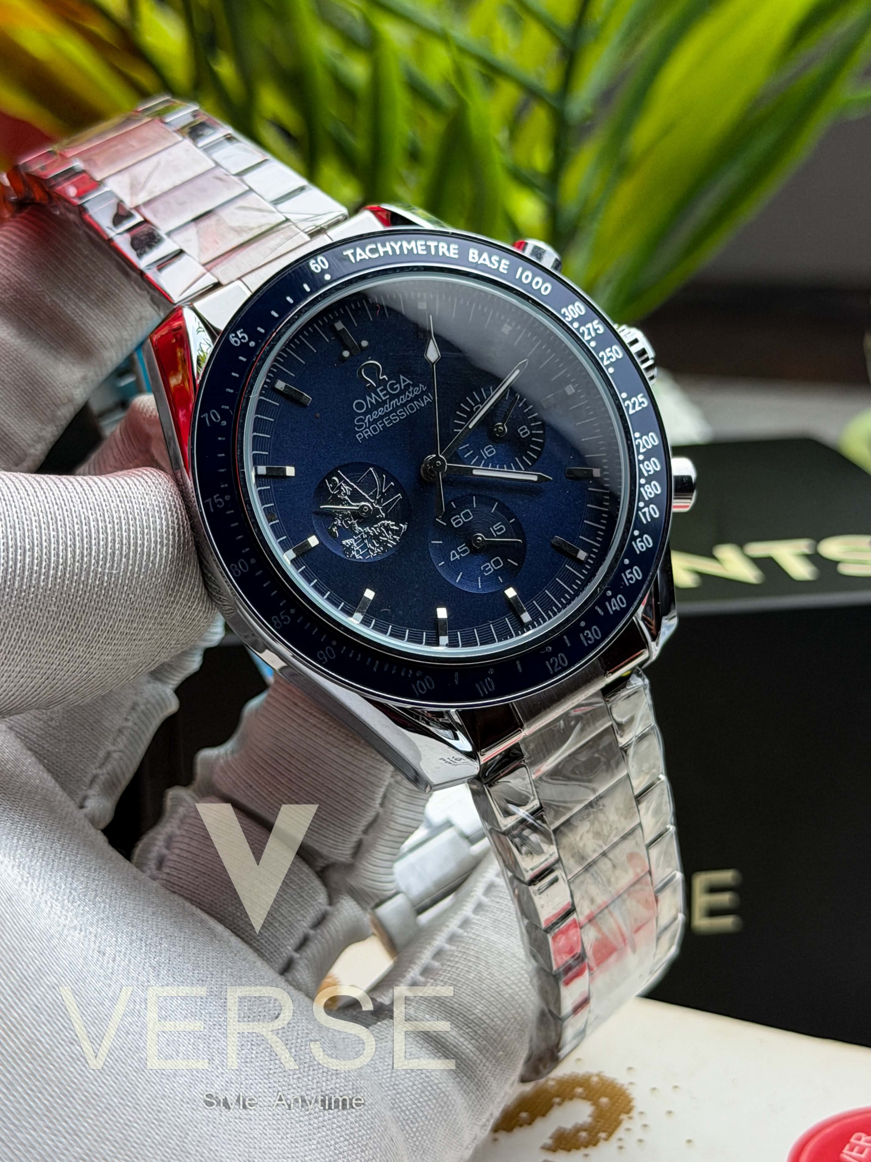 Omega Speedmaster Moonwatch Chronograph "Apollo XVII" 45th Anniversary | Blue Dial - ( Double A )