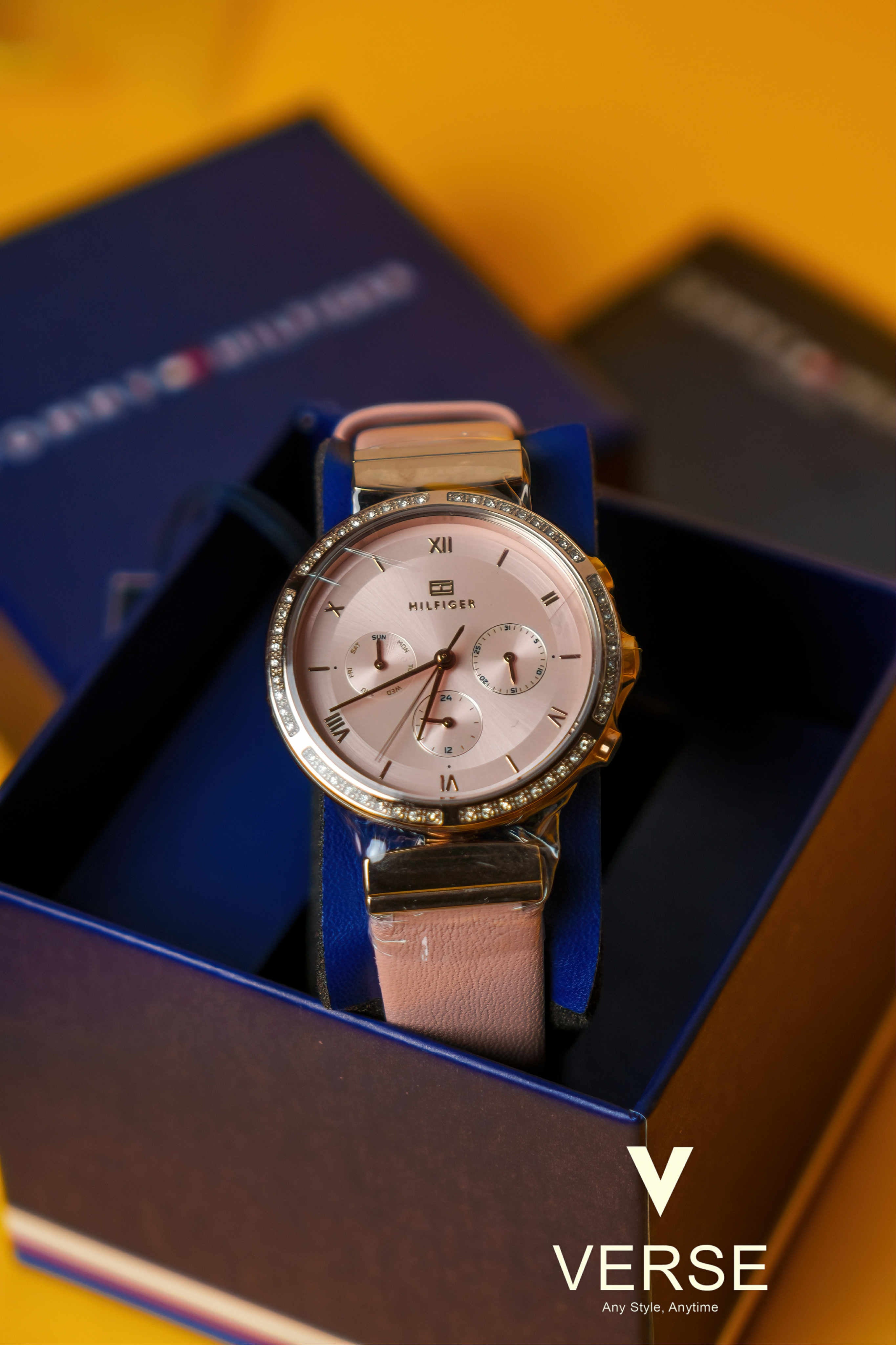 Tommy Hilfiger Luna 1782395 Women’s 38 mm Rose‑Gold & Pink Leather Watch - VERSE - 