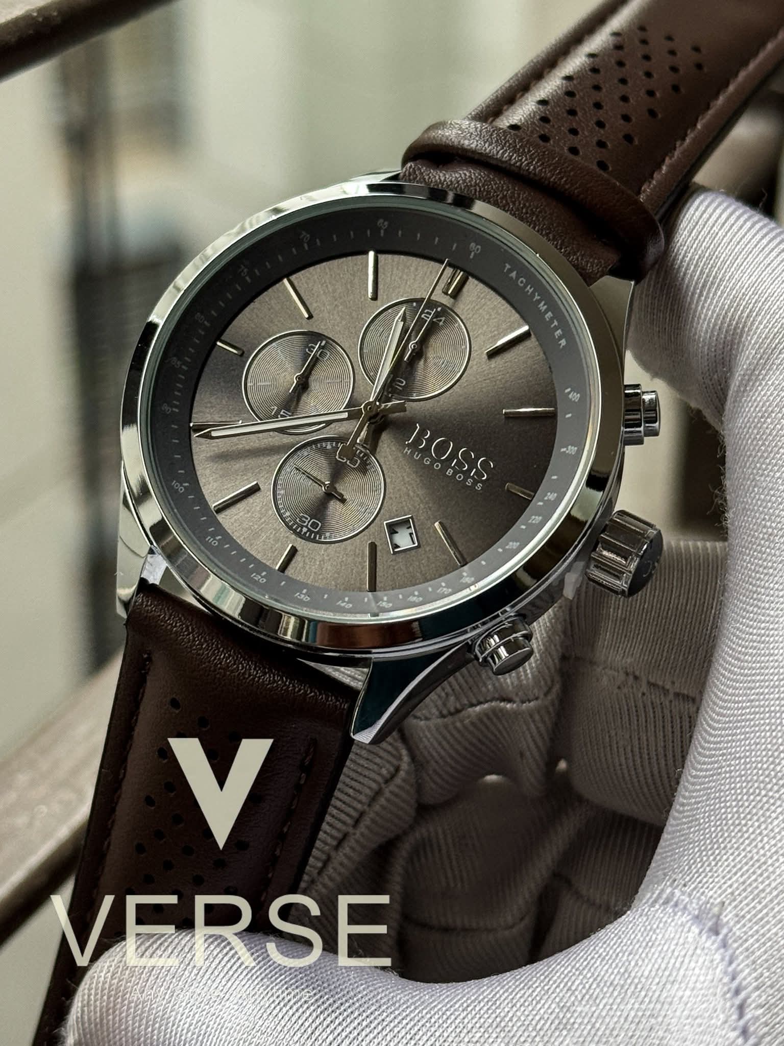 Boss Grand Prix Chronograph Brown Belt AA - VERSE - 