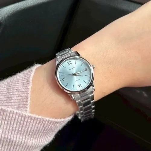 Casio Enticer LTP-1303DD-2AVDF Mint Blue Dial Stainless Steel Women's Watch | Casio LTP-1303DD-2AVDF