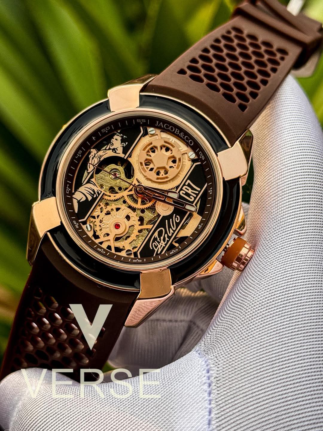JACOB & CO CR7 Automatic Brown Belt Rose Gold Case AA - VERSE - 