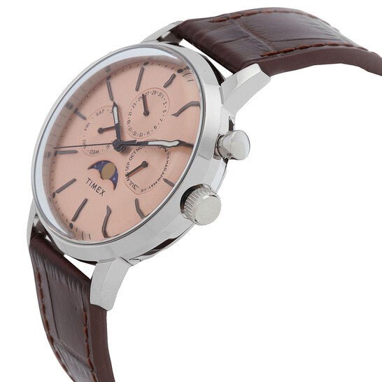 TIMEX Marlin TWEG26801 Rose Gold - Tone Round Dial 40mm Analog Moon Phase Men's Watch| TIMEX Marlin TWEG26801 - VERSE - 