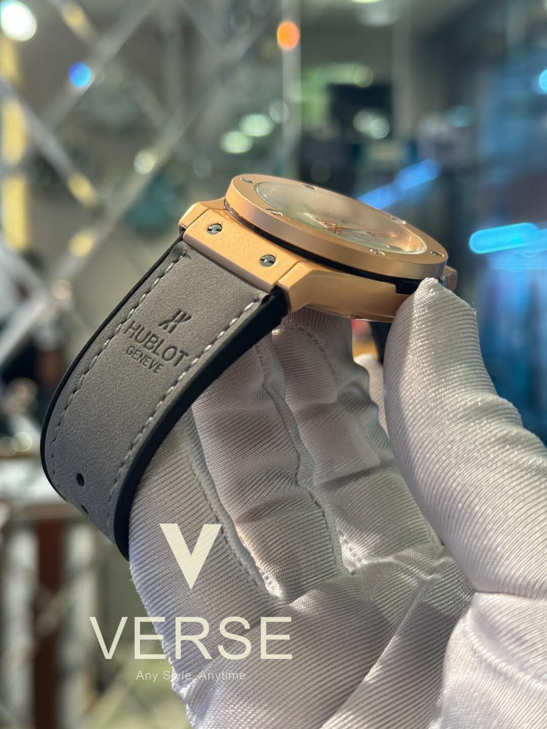 Hublot Classic Fusion Automatic Grey Belt Rose Gold Case AA - VERSE - 