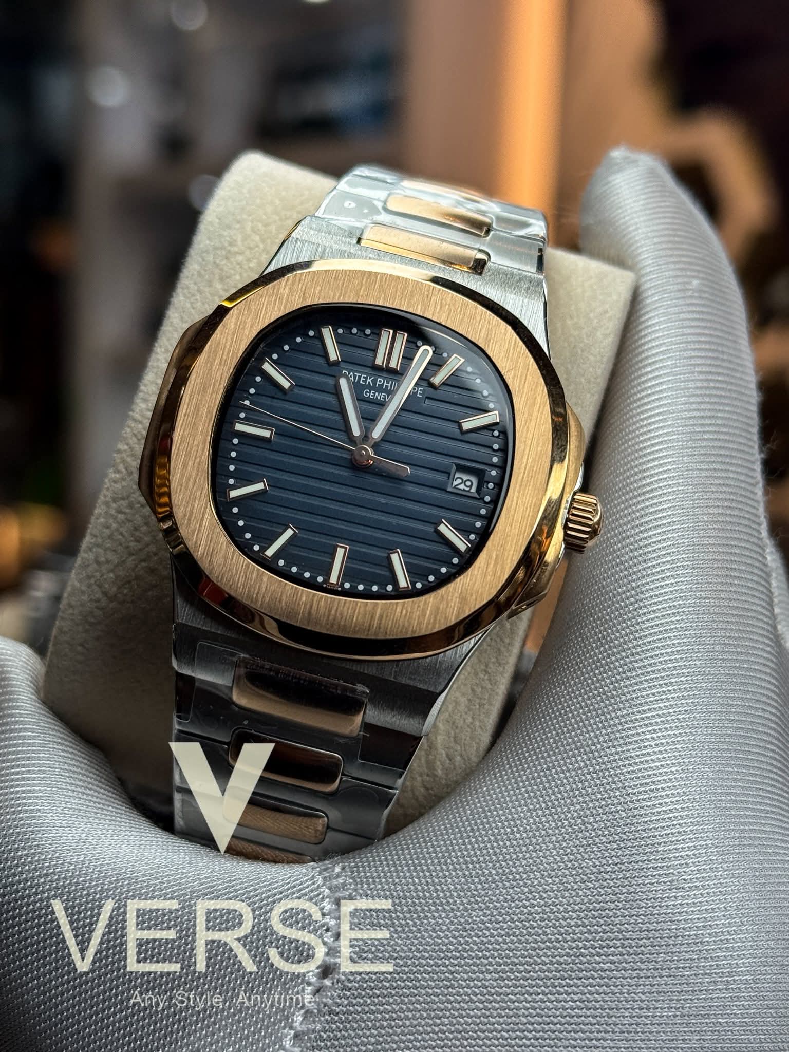 Patek Philippe Nautilus Automatic Two - Tone Rose Gold - Blue Dial Triple A - VERSE - 