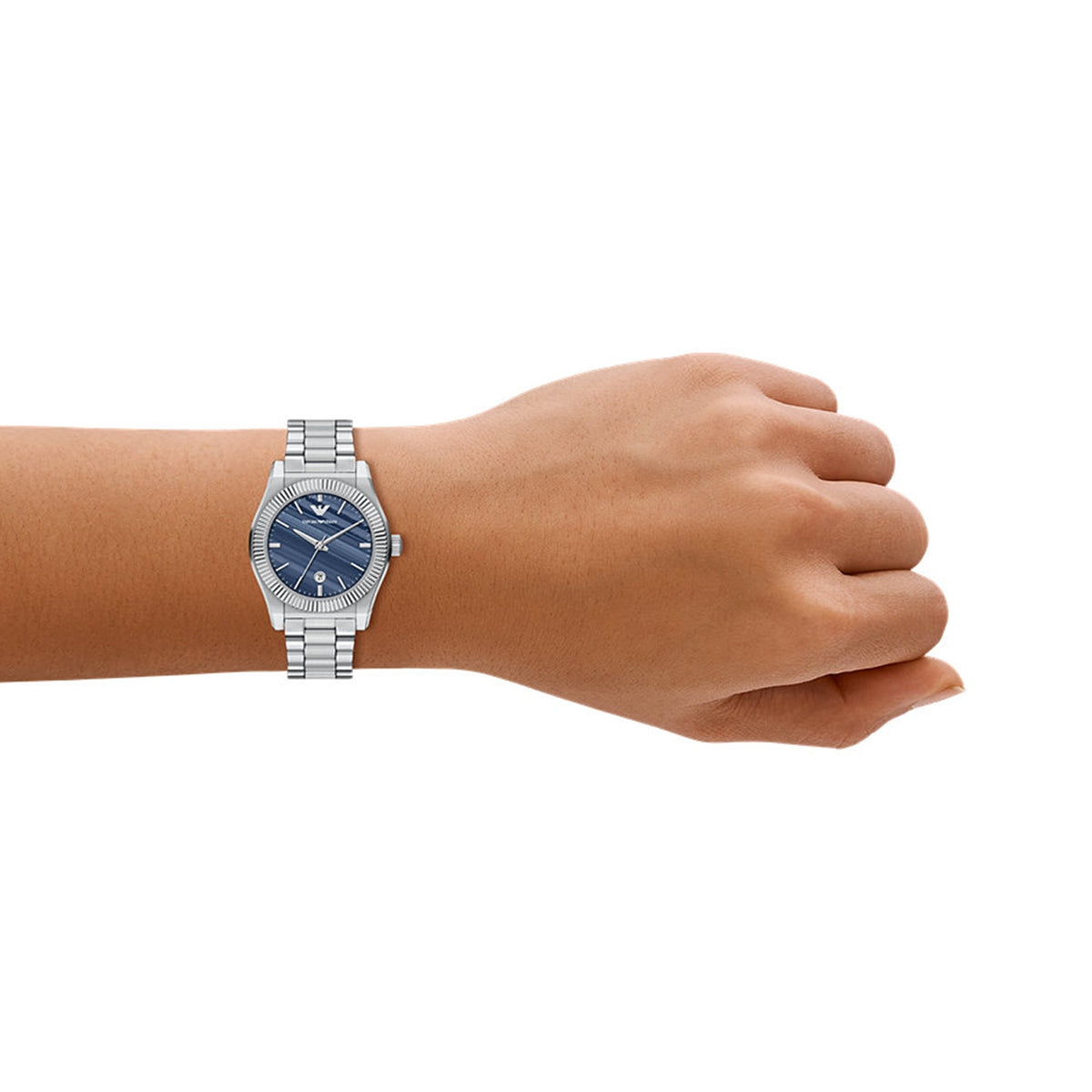 Emporio Armani Federica Blue Malachite Dial Stainless Steel Women's Watch | Emporio Armani AR11760