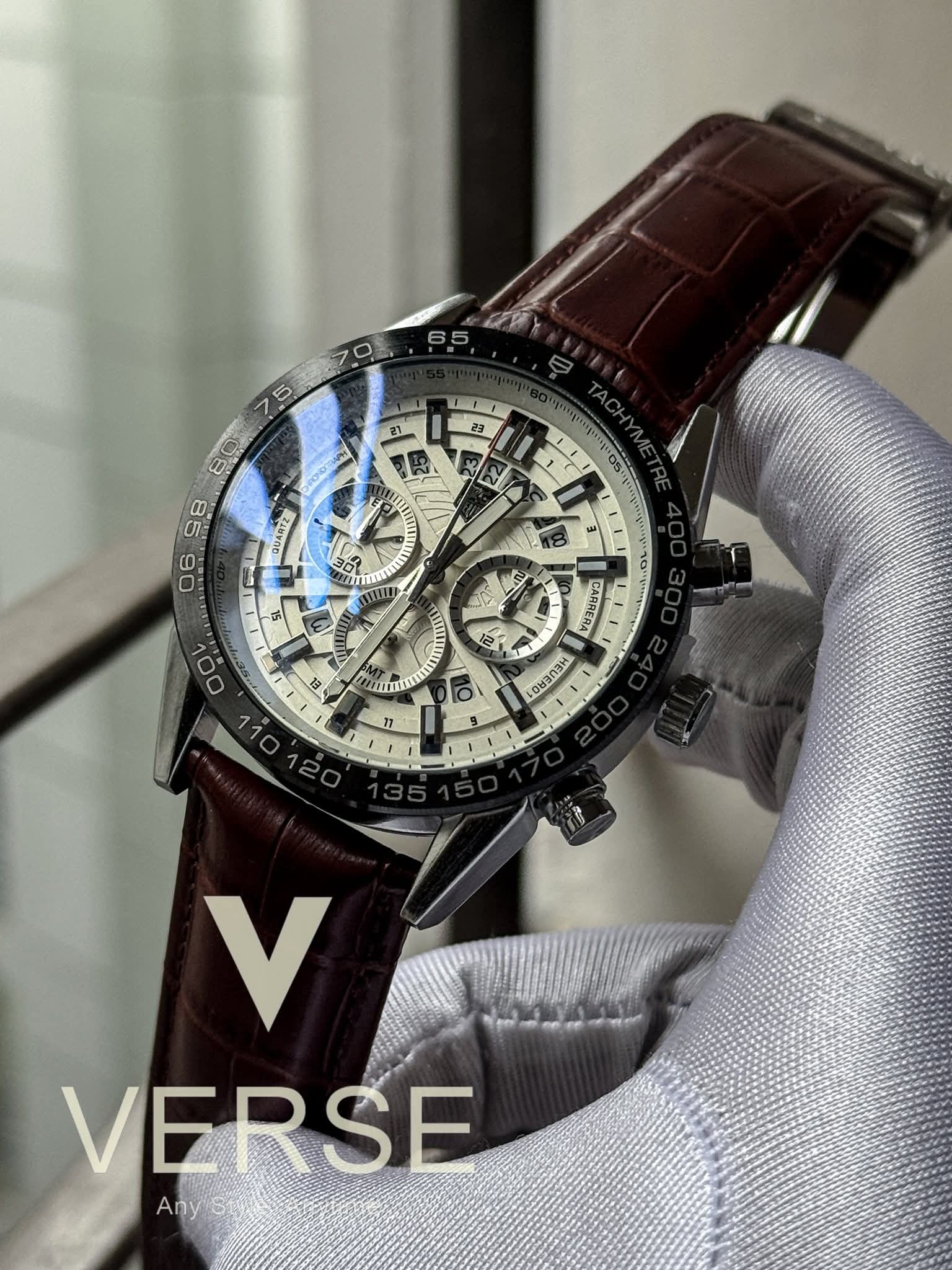 TAG HEUER 100M Brown Belt White Dial AA - VERSE - 