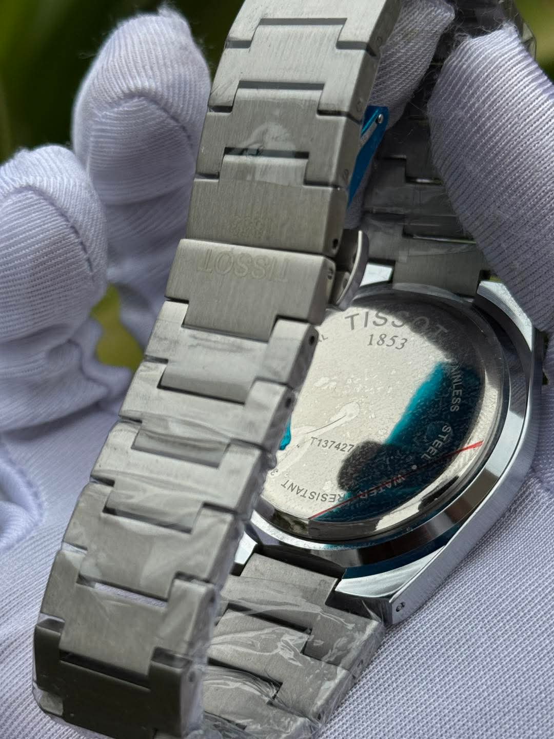 Tissot PRX Chronograph Silver Chain Blue Dial White subdial AA - VERSE - 