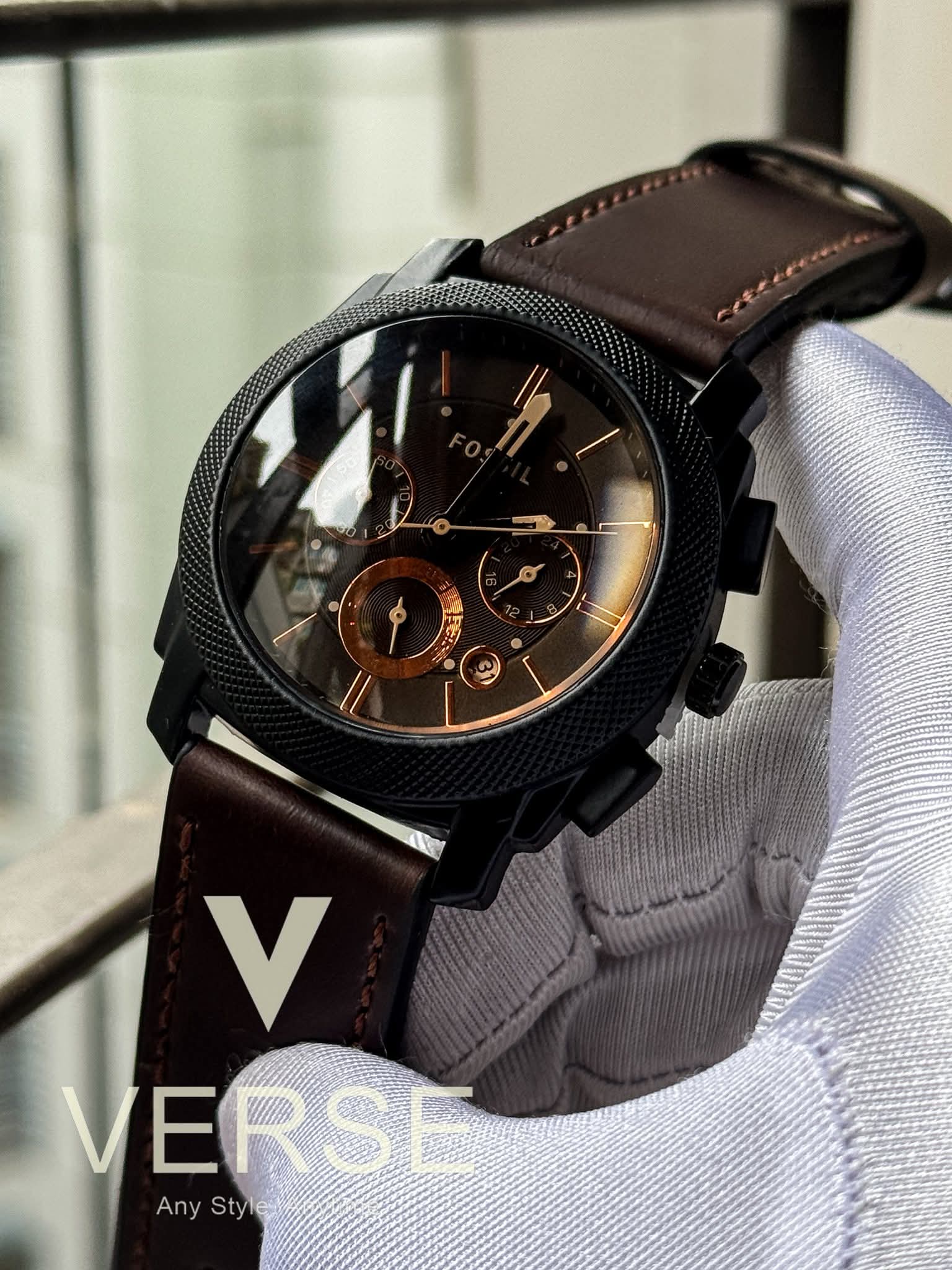 Fossil FS4656 Belt Chronograph Brown Glass AA - VERSE - 