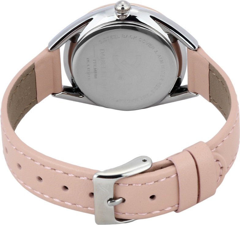 Daniel Klein DK.1.12371-6 Women’s Gold-Tone Watch with Silver Dial & Pink-Beige Leather Strap| Daniel Klein DK.1.12371-6VERSE