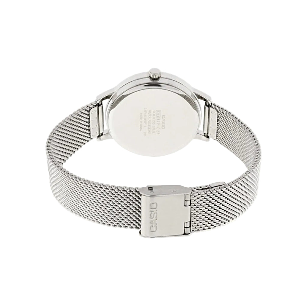 Casio LTP-E157M-7ADF Silver Dial Stainless Steel Mesh Women's Watch | Casio LTP-E157M-7ADF