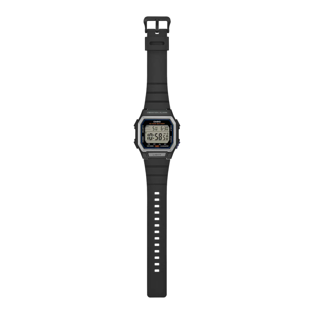Casio W-738H-1AVDF Black Digital Dial Black Resin Men's 100m Sports Watch | Casio W-738H-1AVDF