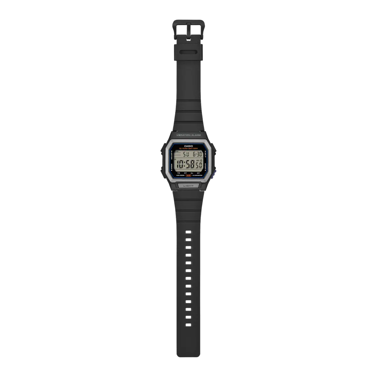 Casio W-738H-1AVDF Black Digital Dial Black Resin Men's 100m Sports Watch | Casio W-738H-1AVDF