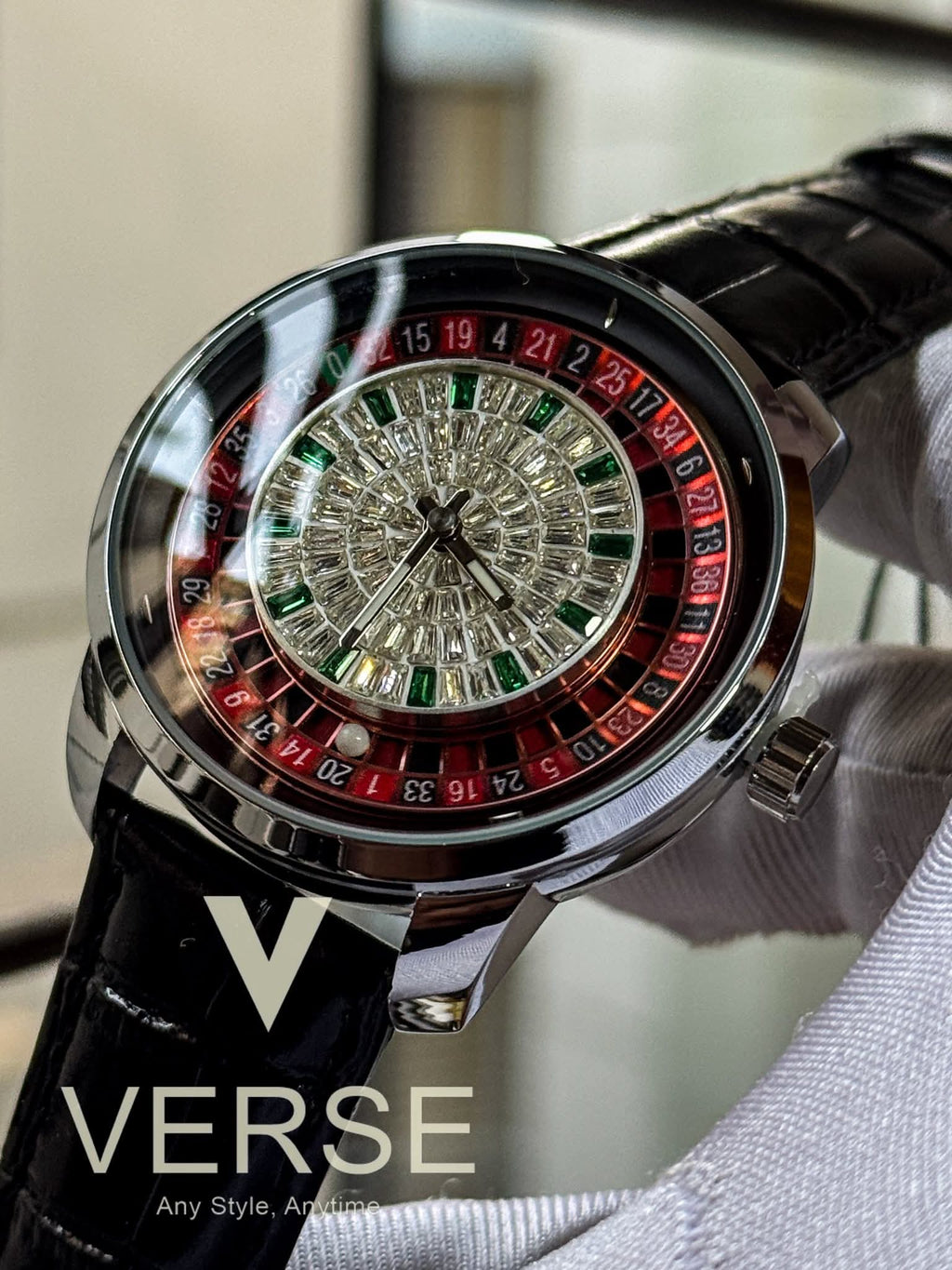Heryi Casino Iced Royal Roulette Black Belt Silver Case - VERSE - 