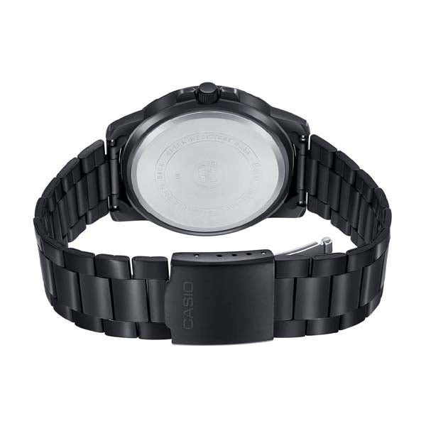 Casio Enticer MTP-VD01B-1BVUDF Black Dial Black Stainless Steel Men's Watch | Casio MTP-VD01B-1BVUDF
