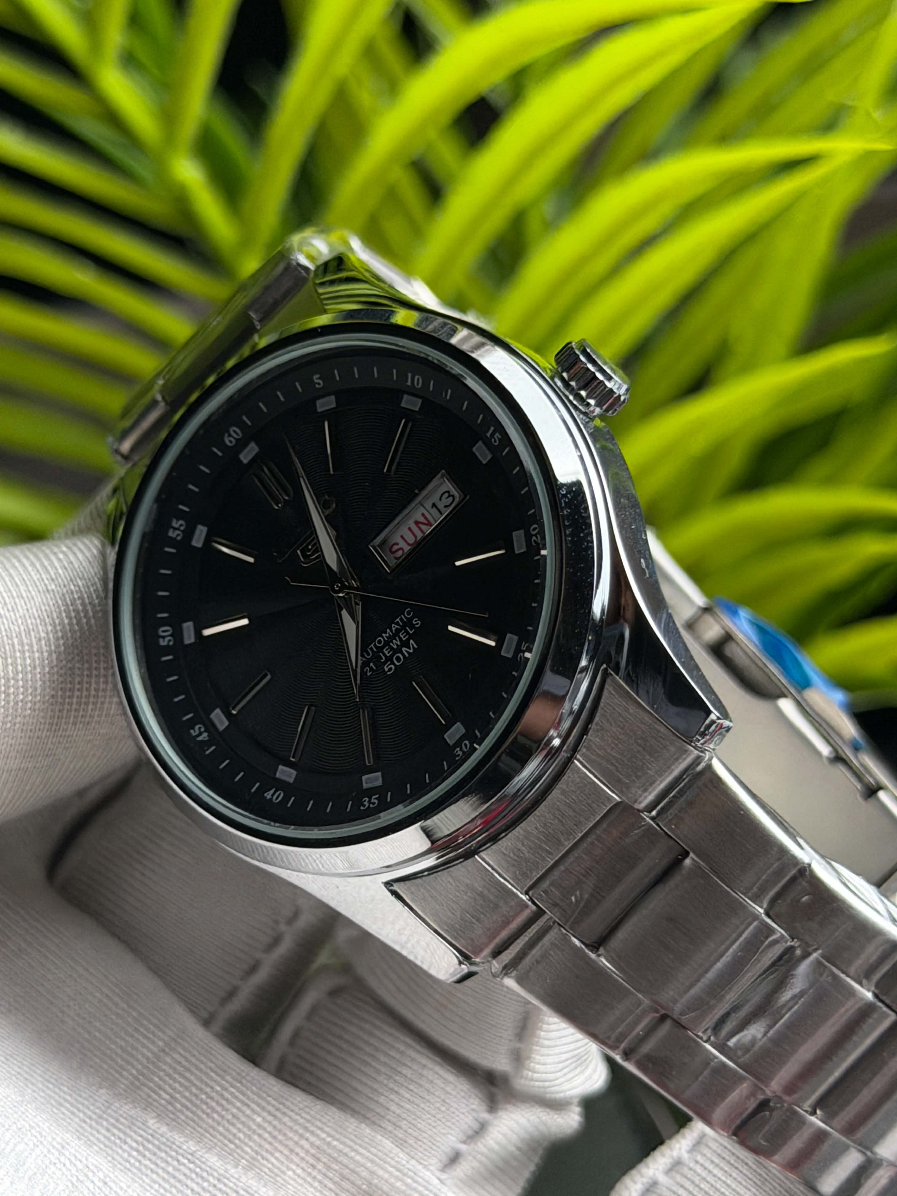 Seiko 5 SNKM87K1 "DressKX" Quartz | Sun Black Dial - ( Double A )