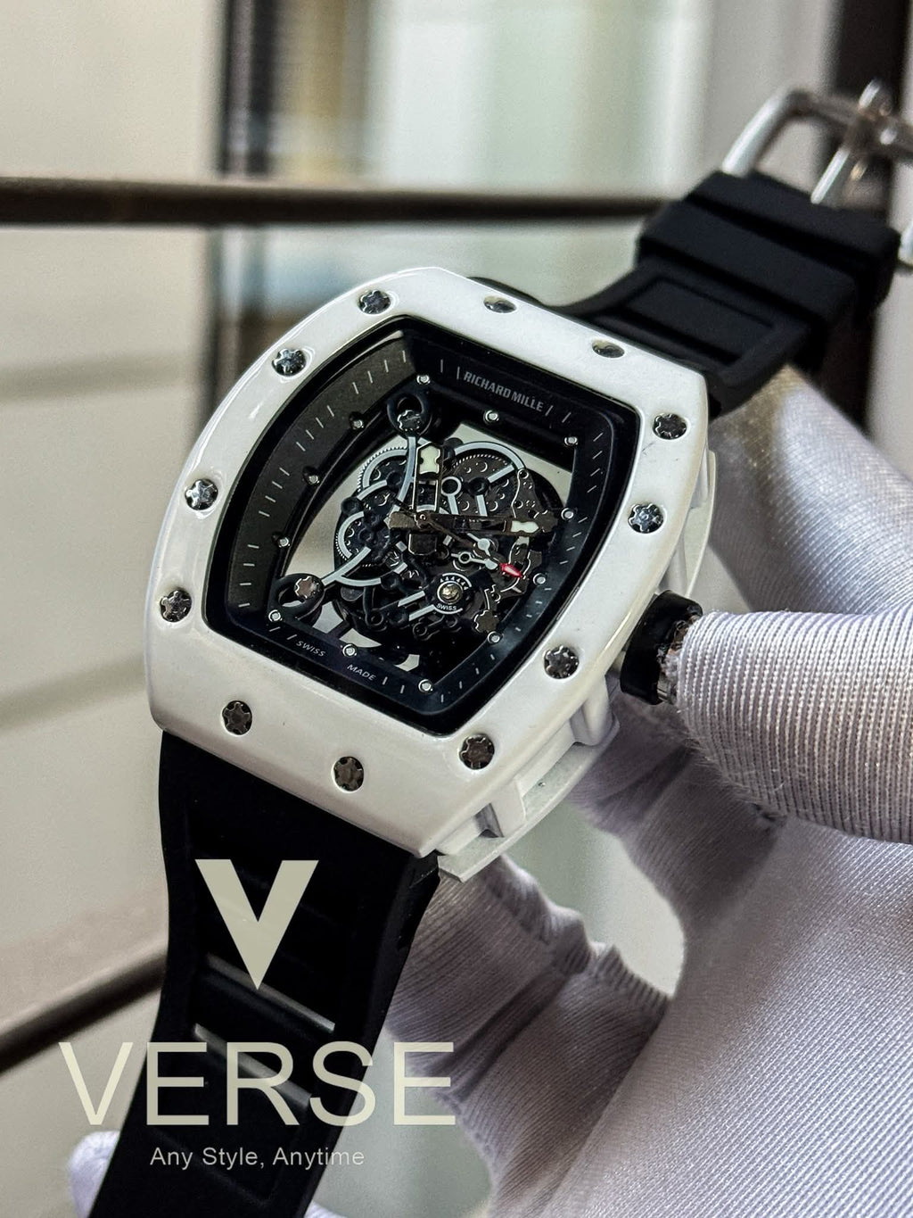 Richard Mille RM - 055 Bubba Watson White Case Black Belt AA - VERSE - 