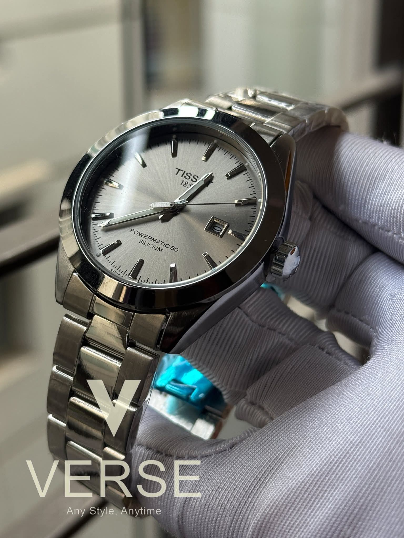 Tissot Gentleman Powermatic 80 Silicium Quartz Sun - ray Grey Dial AA - VERSE - 