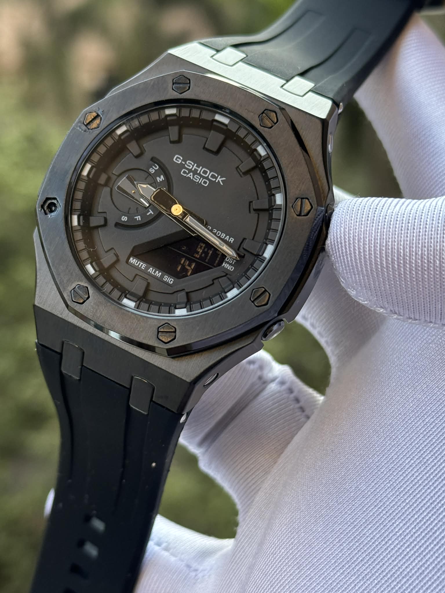 Casio G - Shock GA - 2100 "CasiOak" Modded Full Black Triple A - VERSE - 