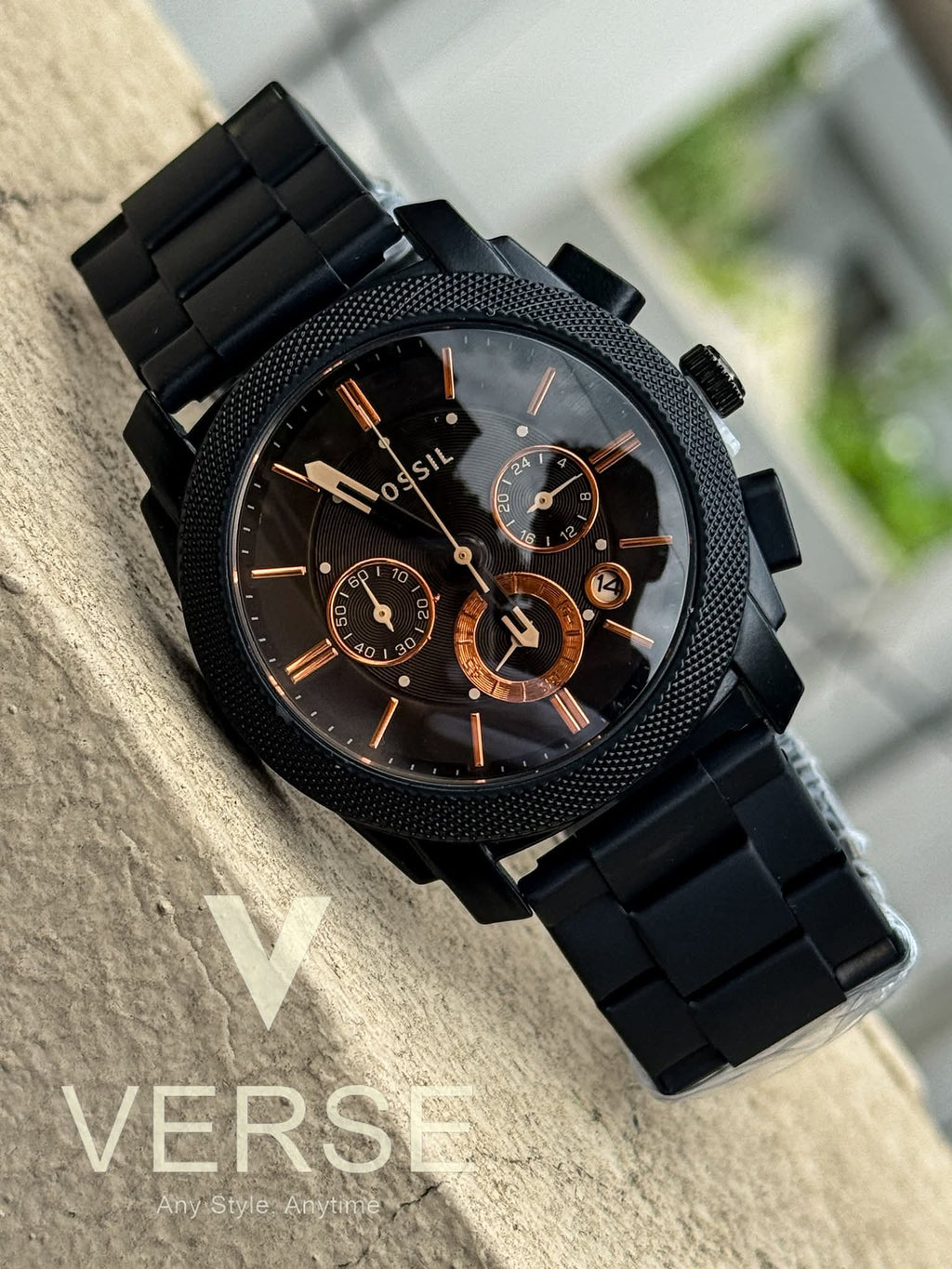Fossil FS4682 Chain Chronograph Brown Glass AA - VERSE - 