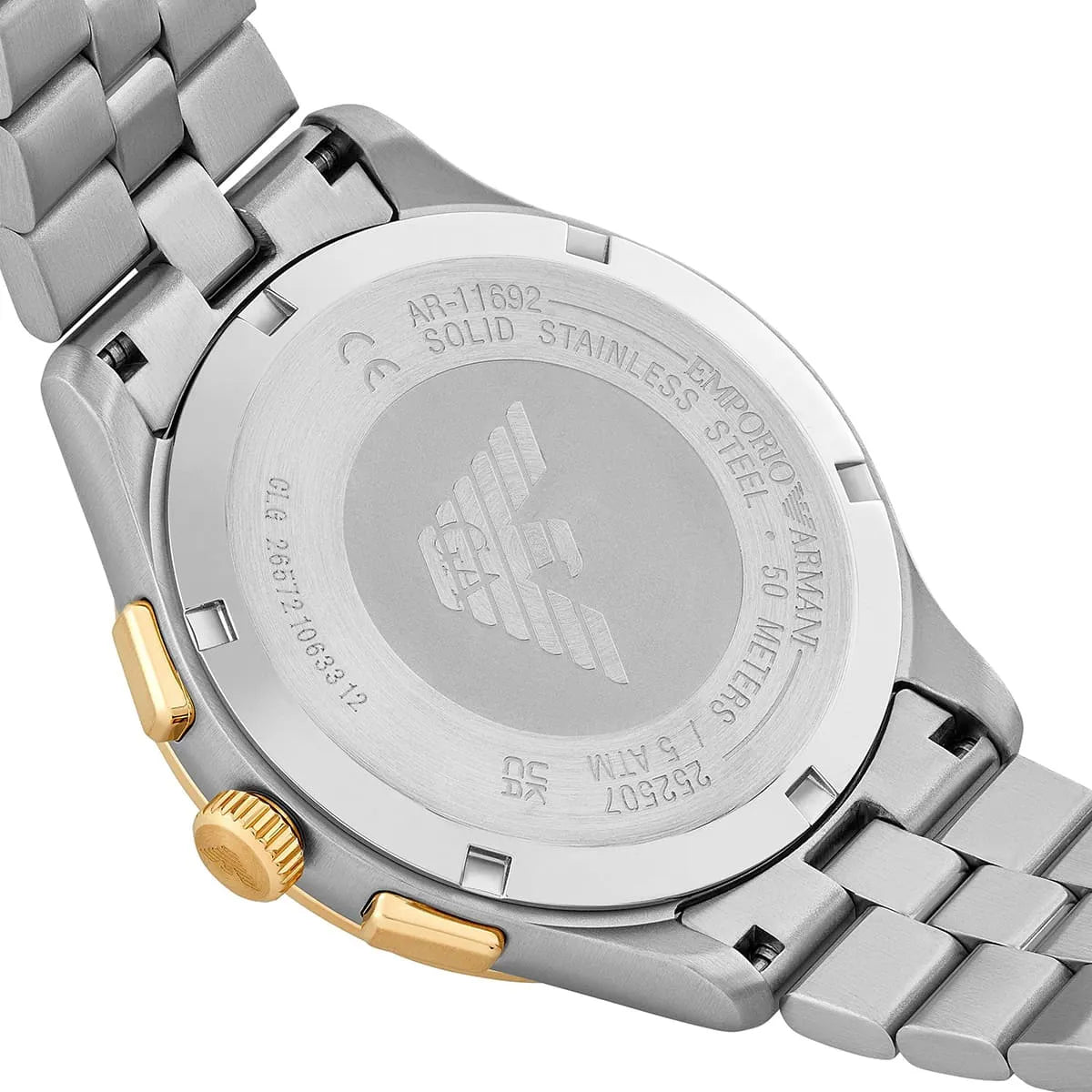 Emporio Armani Dario Chronograph Brown Dial Two-Tone Stainless Steel Men's Watch | Emporio Armani AR11789
