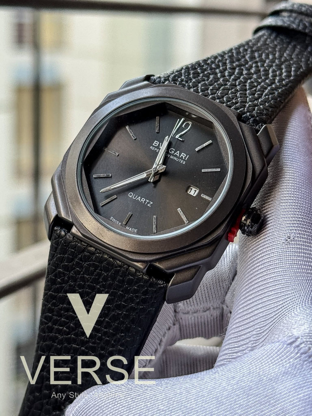 BVLGARI Octo Finissimo Black Belt Black Dial Matte Black Case AA - VERSE - 