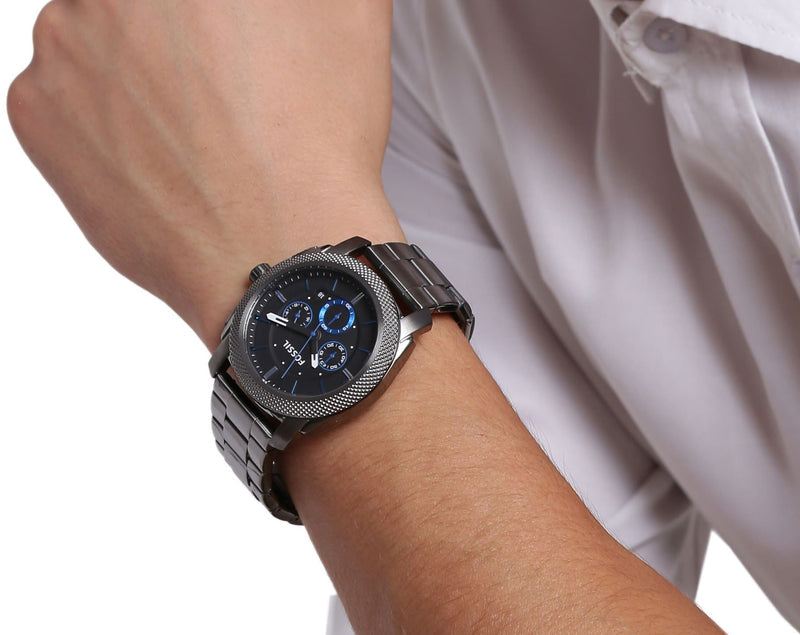Fossil Machine Chronograph Matte Black Dial Gunmetal-Grey Stainless Steel Men's Watch | Fossil FS4931