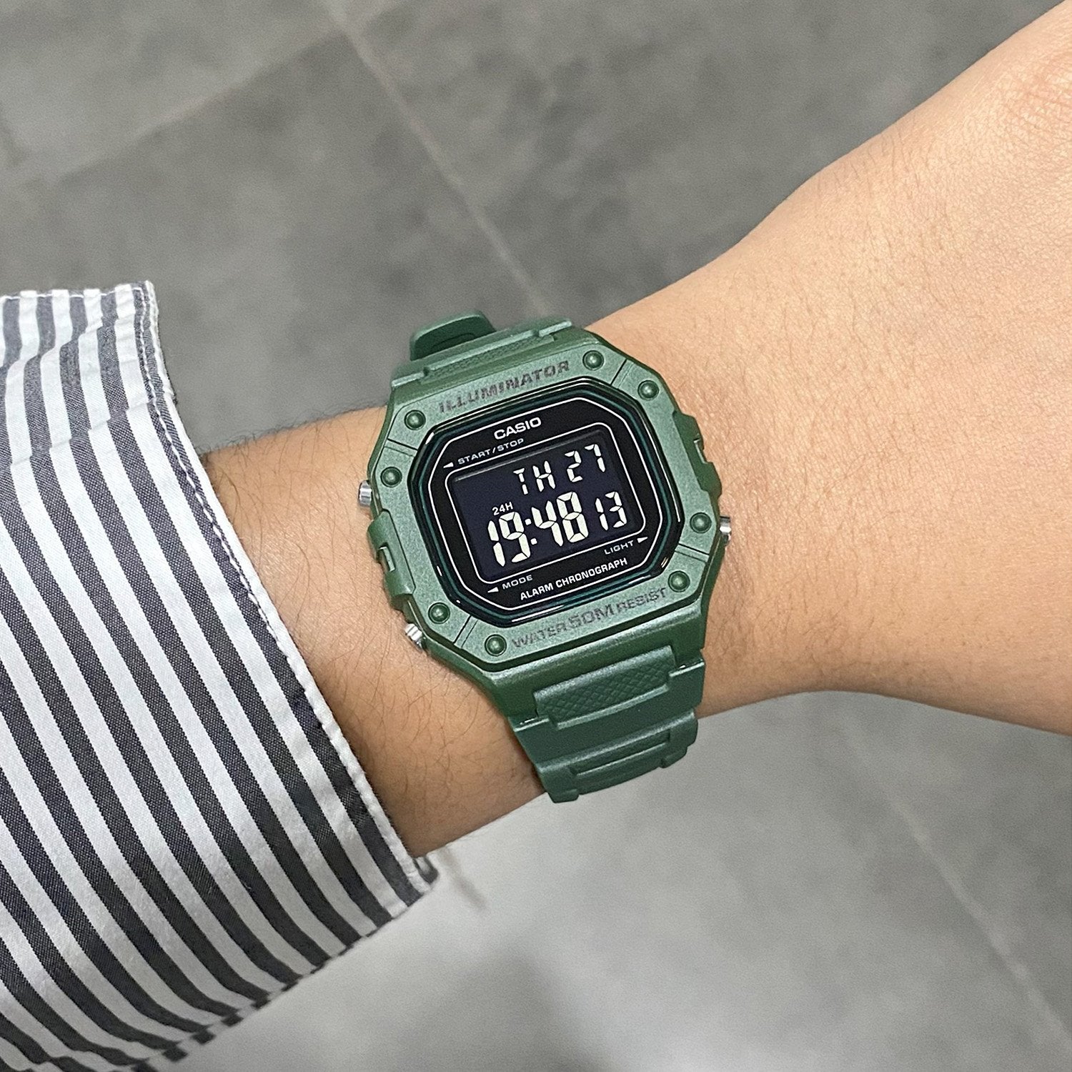 Casio W - 218H - 3BVDF Digital Men's Military Green Resin Watch | Casio W - 218H - 3BVDF - VERSE - 