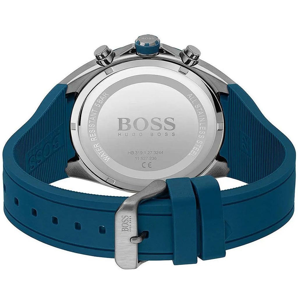 Hugo Boss Distinct Chronograph Petrol Blue Dial Blue Silicone Men's Watch | Hugo Boss 1513856