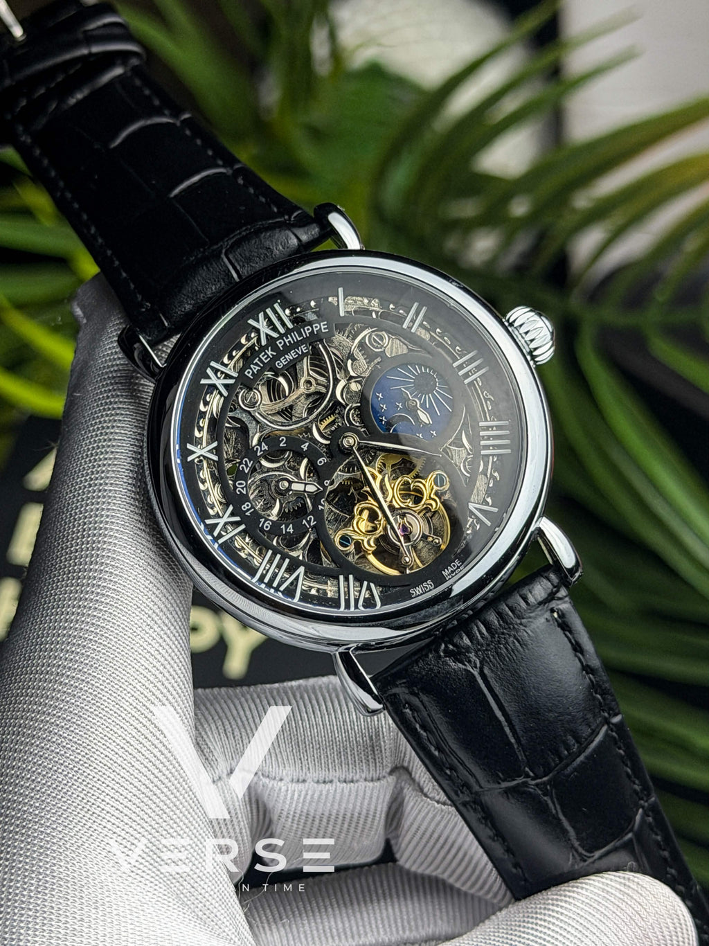 Patek Philippe "Grand Orrery Complication" | Black Dial Black Leather - ( Semi Triple A )