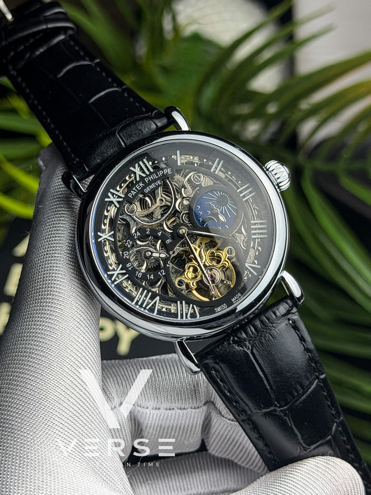 Patek Philippe "Grand Orrery Complication" | Black Dial Black Leather - ( Semi Triple A )