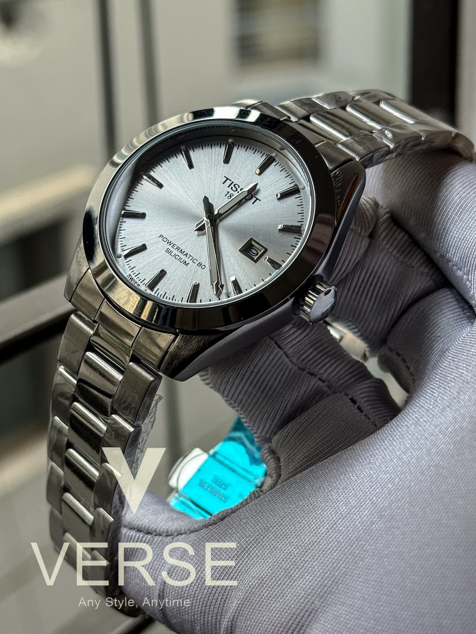 Tissot Gentleman Powermatic 80 Silicium Quartz Sun - ray White Dial AA - VERSE - 