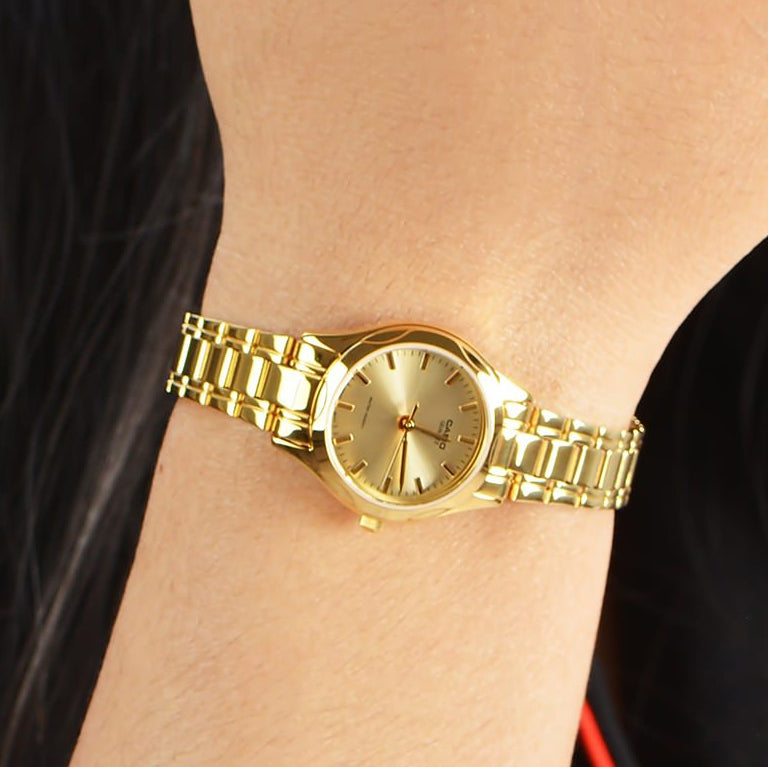 Casio LTP-1275G-9ADF Warm Champagne Dial Gold Stainless Steel Women's Watch | Casio LTP-1275G-9ADF