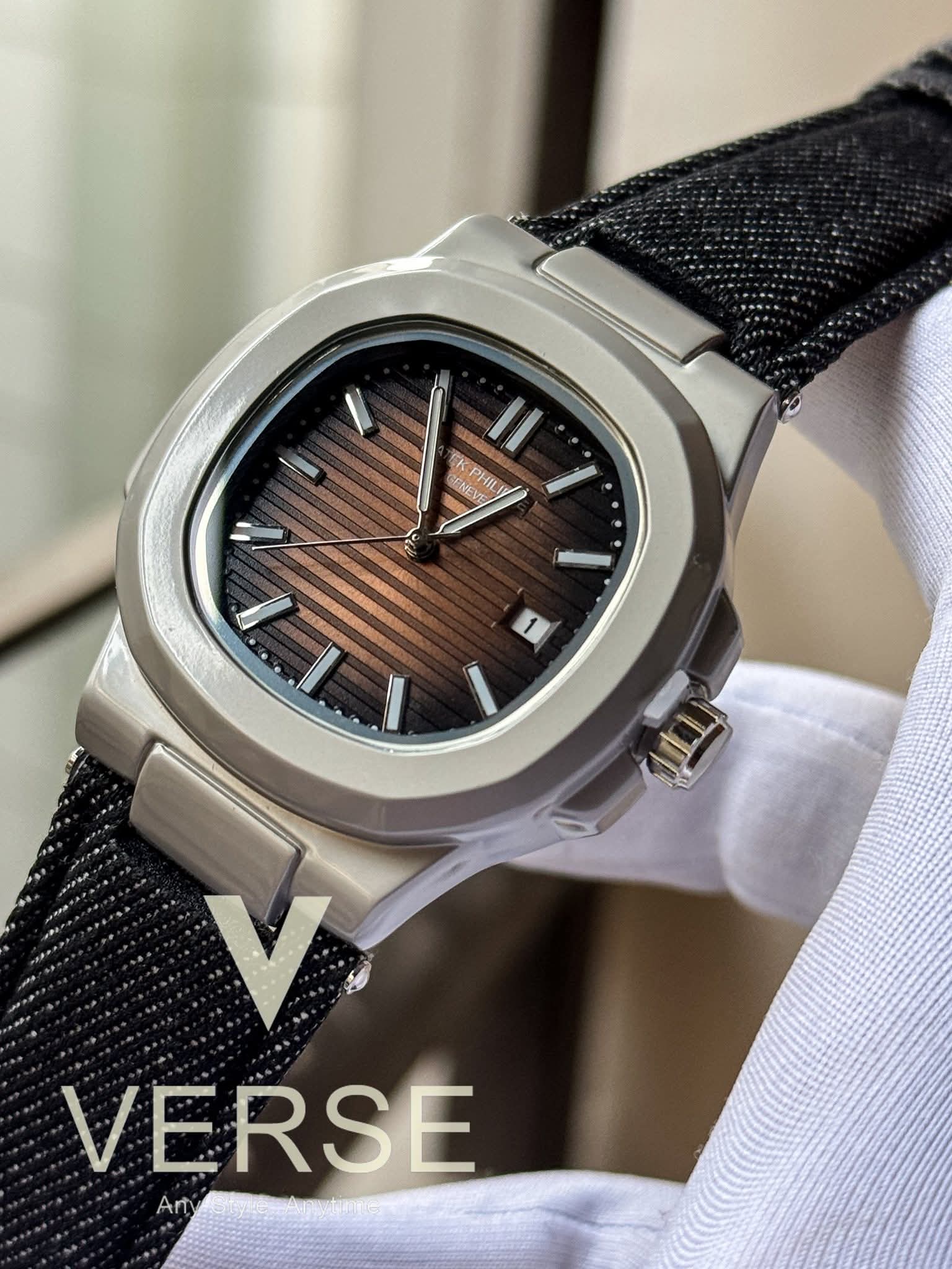 Patek Philippe Nautilus Denim Quartz | Chocolate Brown Fumé Dial - AA - VERSE - 