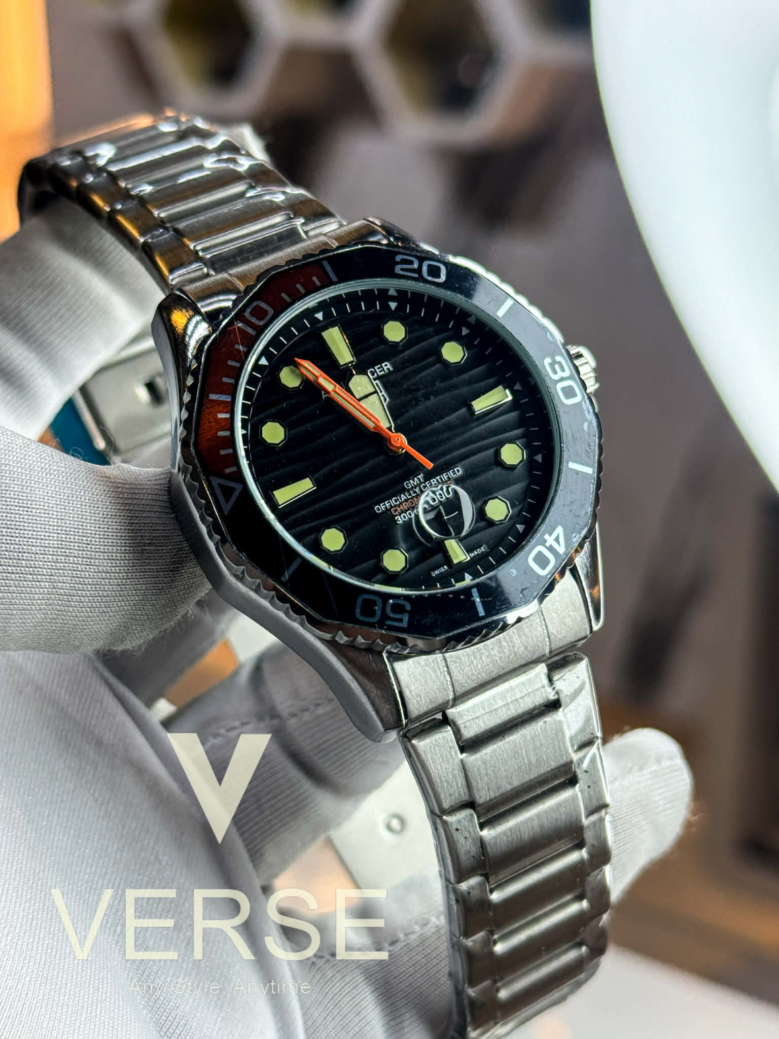 TAG Heuer Aquaracer Professional - Superdiver | Sweep Black Dial Black - Orange Bezel - VERSE - 