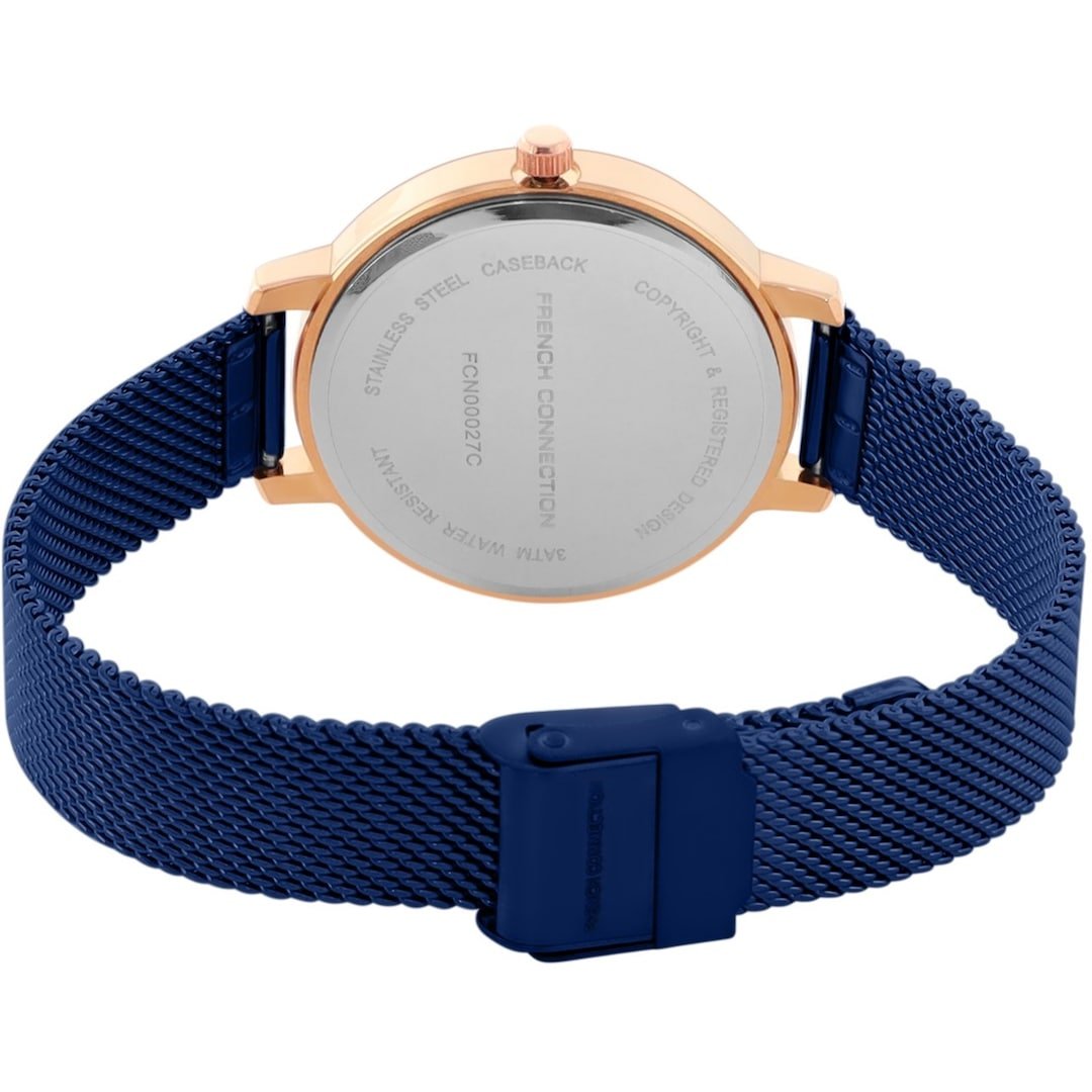 French Connection FCN00027D Women’s White & Blue Dial Watch with Blue Mesh Strap| French Connection FCN00027D - VERSE - 