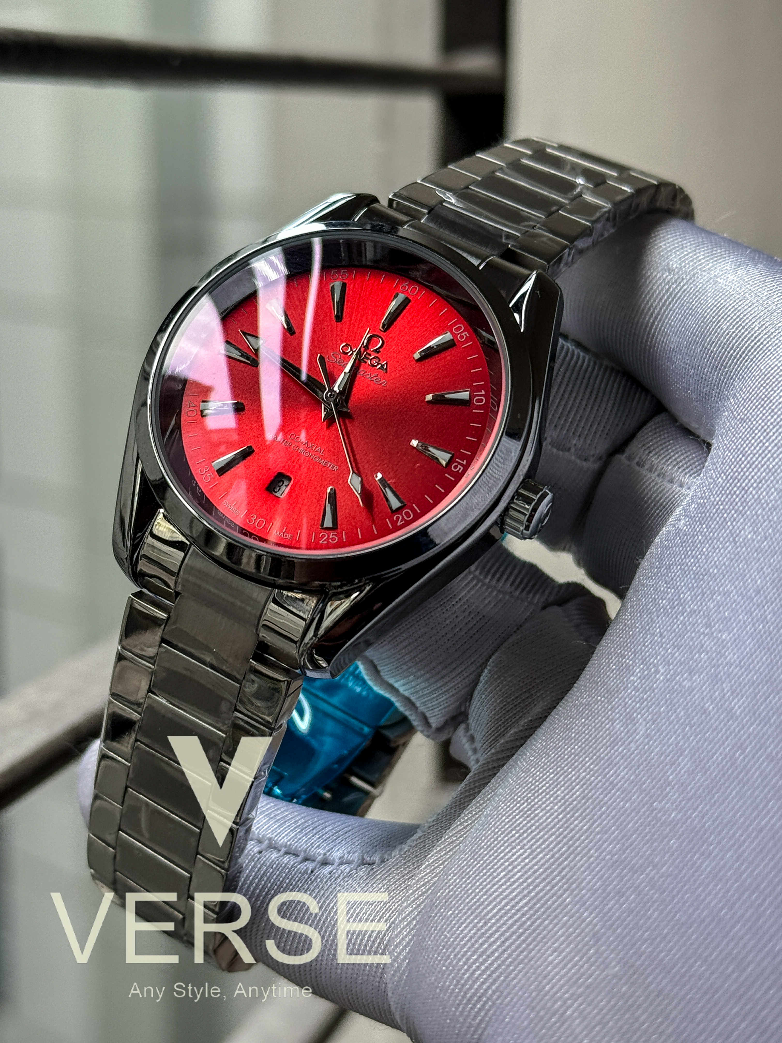 Omega Seamaster AquaTerra Automatic Sunburst Terracotta Red Dial AA - VERSE - 