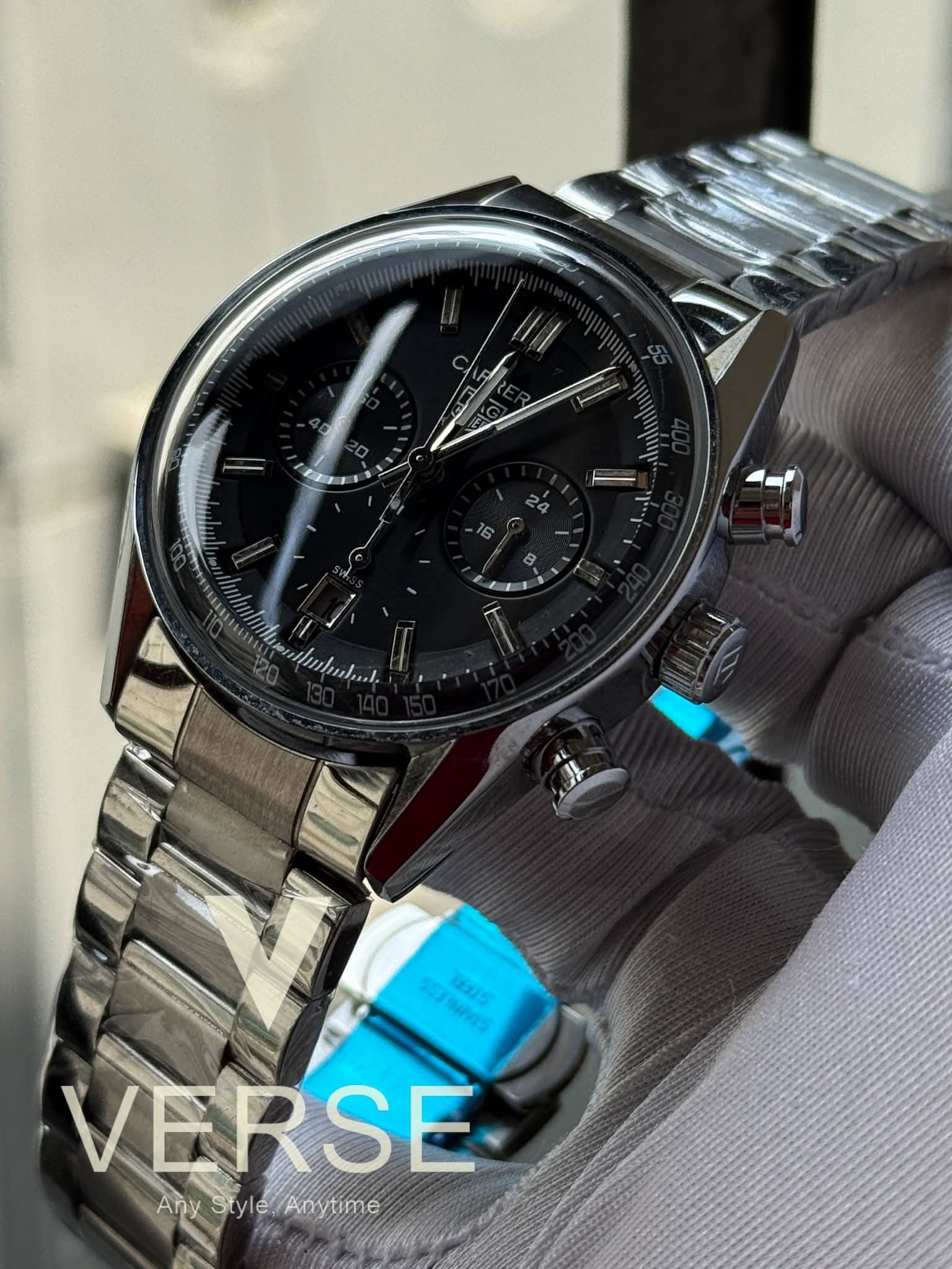 TAG Heuer Carrera Sweep Chronograph Black Dial AA - VERSE - 