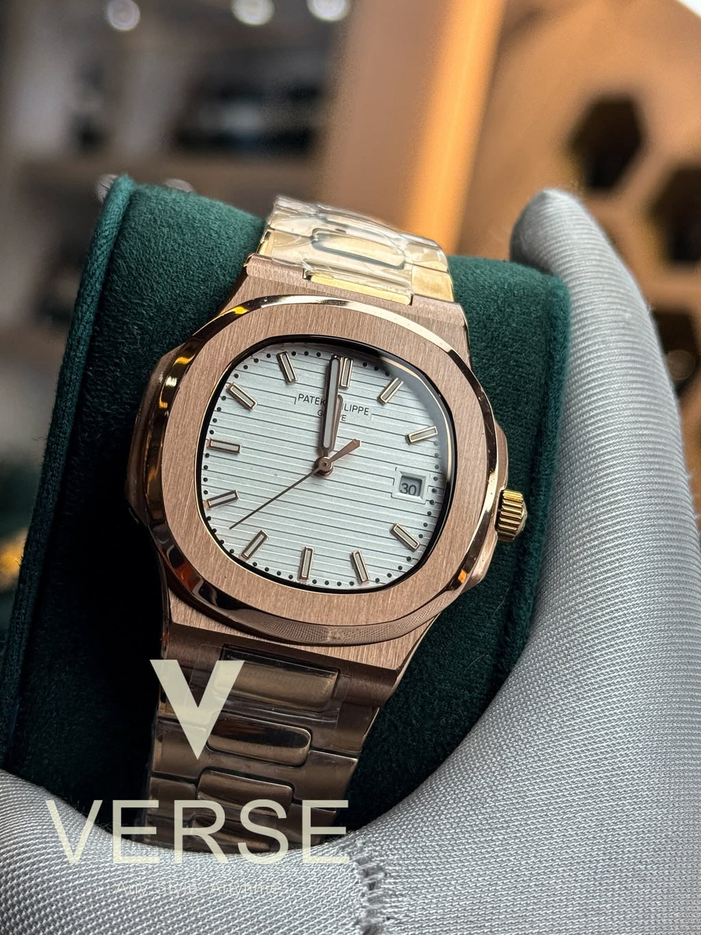 Patek Philippe Nautilus Automatic Rose Gold - White Dial Triple A - VERSE - 