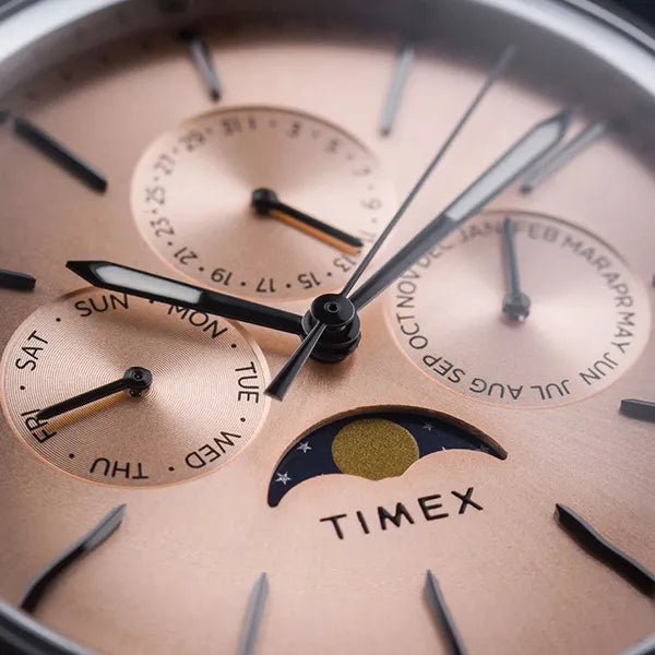 TIMEX Marlin TWEG26801 Rose Gold - Tone Round Dial 40mm Analog Moon Phase Men's Watch| TIMEX Marlin TWEG26801 - VERSE - 