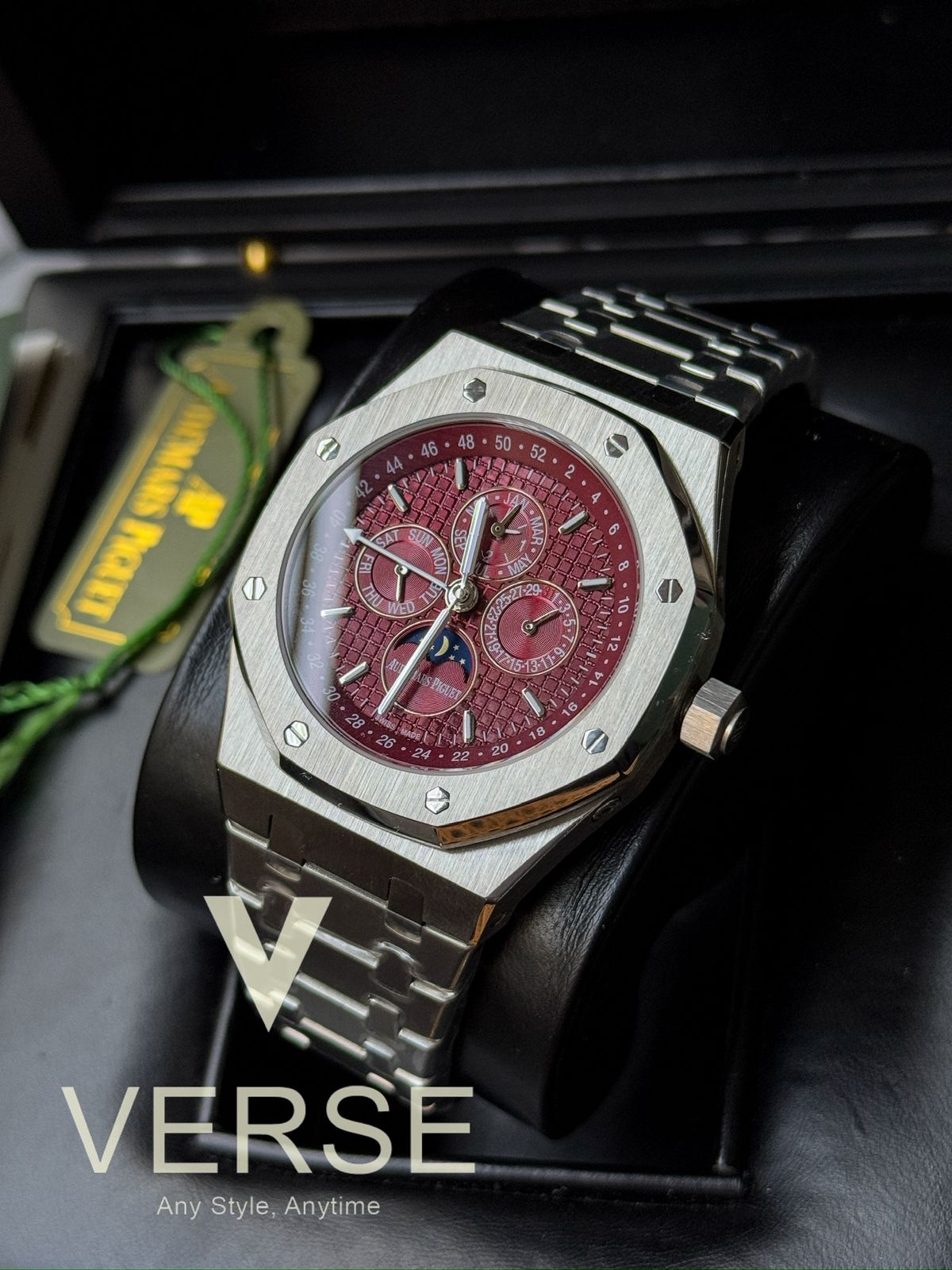 Audemars Piguet Royal Oak Perpetual Calendar White Gold Burgundy Dial 41mm 26574BC FULL SET MASTER - VERSE - 