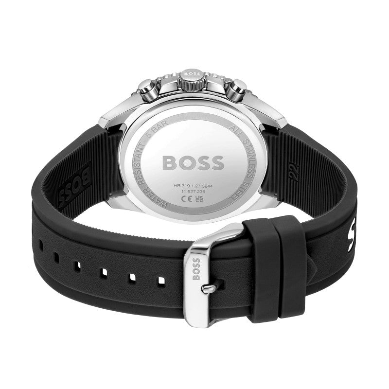 Hugo Boss Runner Chronograph Black Dial Black Silicone Men's Watch | Hugo Boss 1514141
