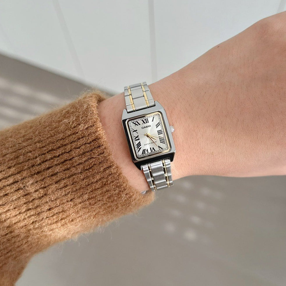 Casio LTP-V007SG-9BUDF Champagne Gold Dial Two-Tone Stainless Steel Women's Watch | Casio LTP-V007SG-9BUDF