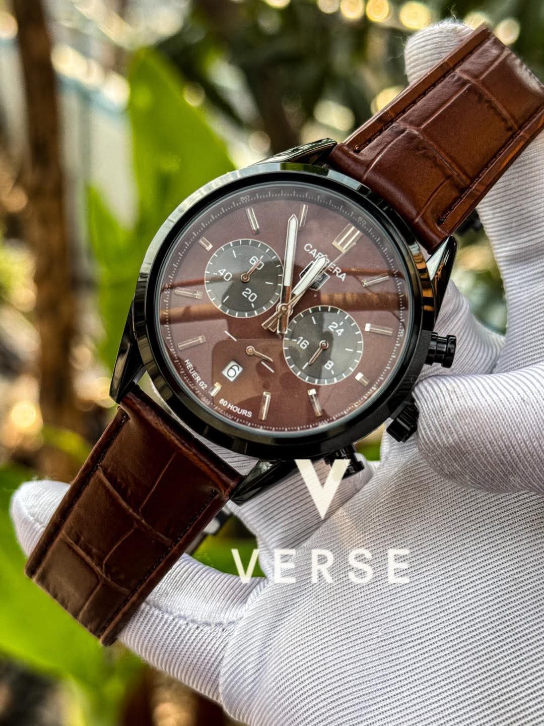 Tag Heuer Carrera 02 Chronograph | Black Case Double Brown - ( Double A ) - VERSE - 