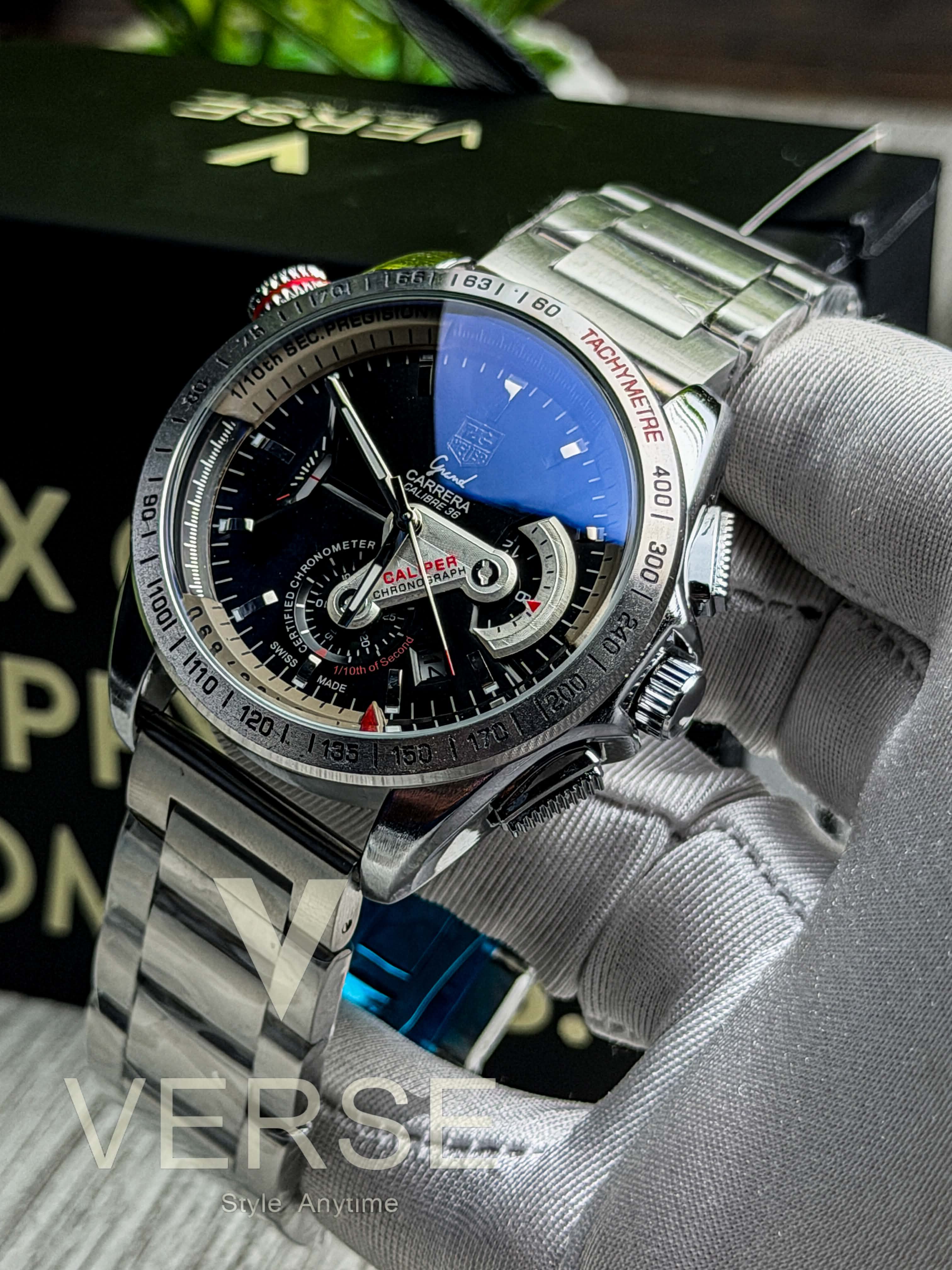 TAG Heuer Grand Carrera Calibre 36 RS Caliper Chronograph | Black Dial - ( Double A ) - VERSE -