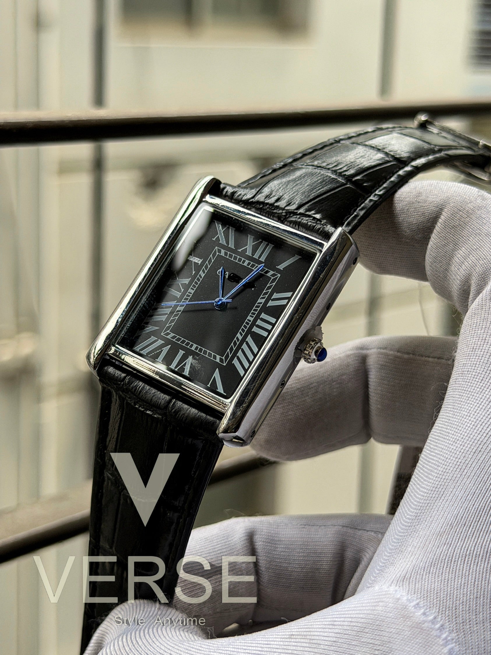 Tank Must Edition – Midnight Black Dial with Black Leather (Double A) - VERSE - 
