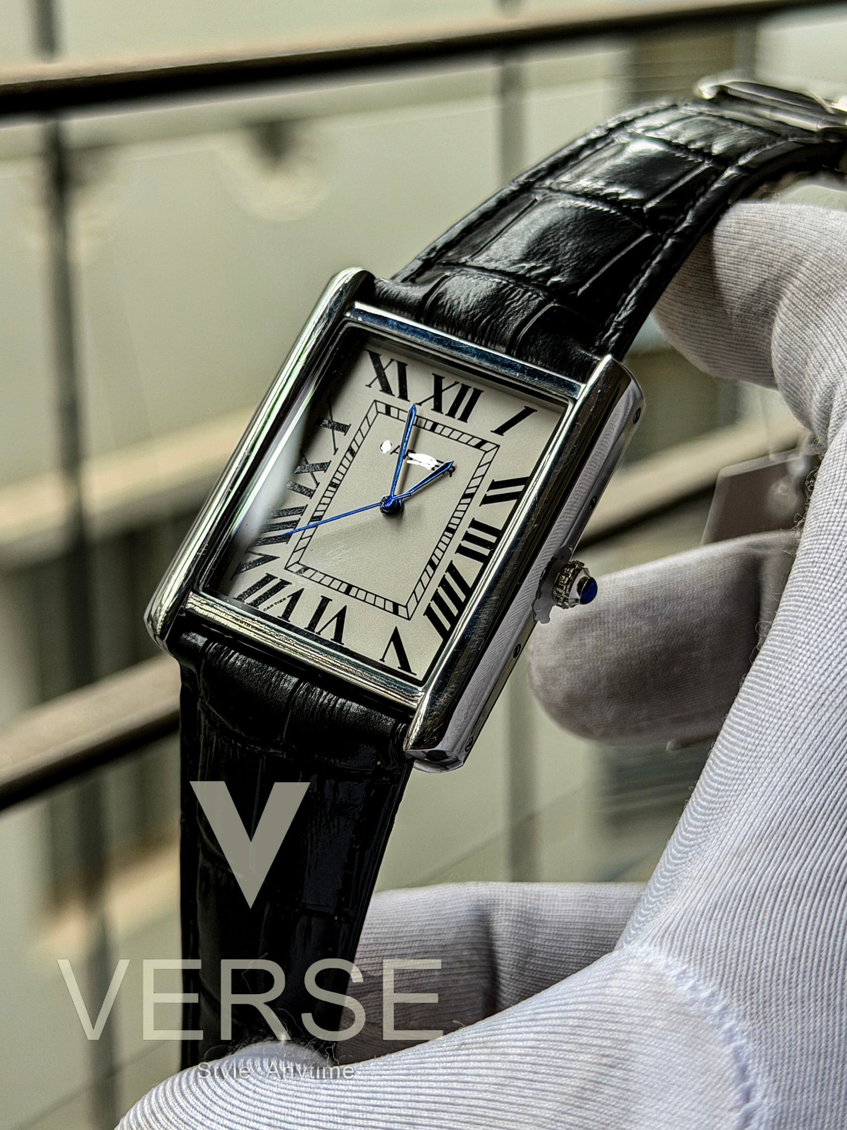 Tank Must Edition – Silver Case with Black Croc - Finish Leather (Double A) - VERSE - 