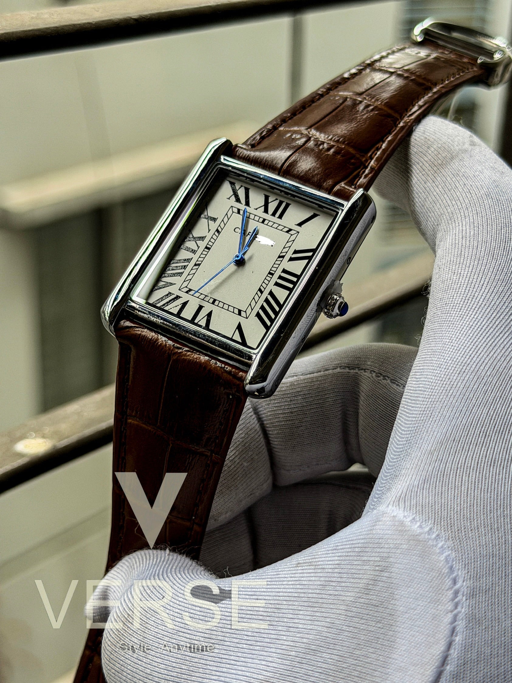 Tank Must Edition – Silver Case with Mahogany Brown Leather (Double A) - VERSE - 