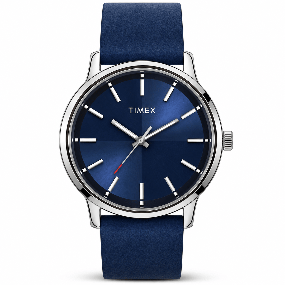 Timex Classics TW0TG8017 Men’s Analog Watch – Blue Round Dial, Blue Leather Strap| Timex Classics TW0TG8017 - VERSE -
